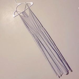 Grey/Green Striped Maxi Dress